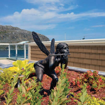 Statue at Cupids Legacy Centre