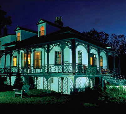 Photo of Hawthorne Cottage National Historic Site at night