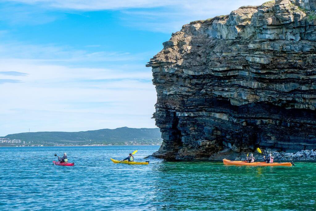 Sea Cave Kayaking along coast of Newfoundland and Labrador