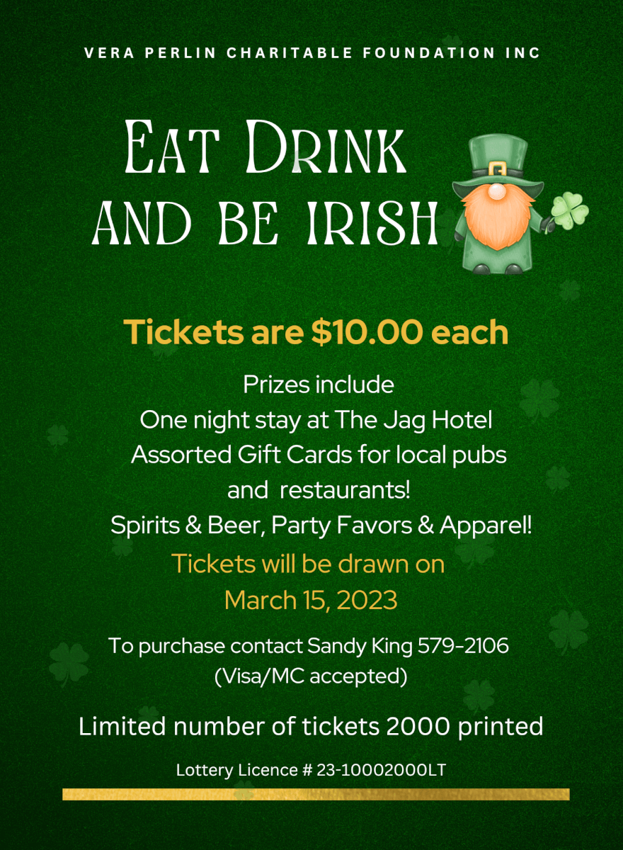 Eat Drink & Be Irish! Charity Draw<br>Vera Perlin Charitable Foundation