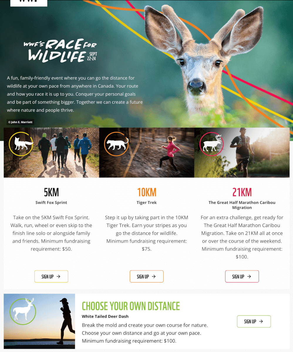 WWF’s Race for Wildlife Sept 22-24